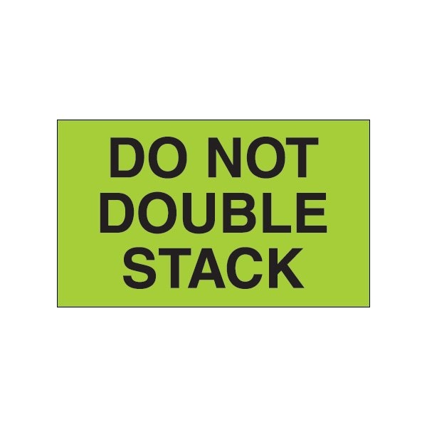 Bsc Preferred 3 x 5'' - ''Do Not Double Stack'' Fluorescent Green Labels BUY00024003 - main